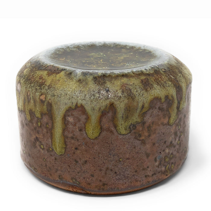 Dock 6 Pottery Salterra Salt Shaker with Fused Glass, Copper