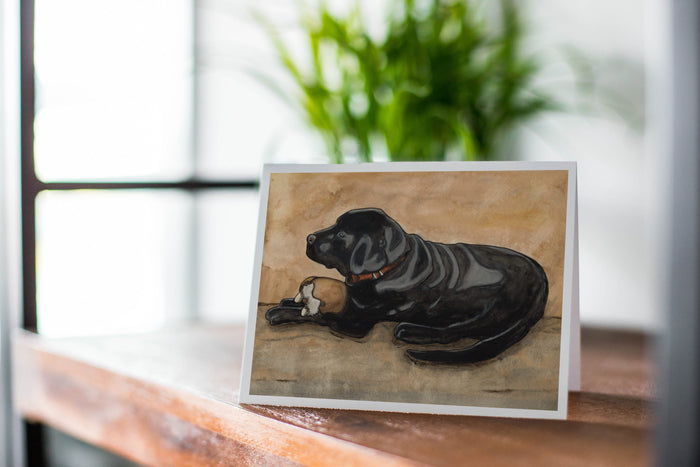 PinkPolish Design Note Cards "Dog Toy" Handmade Notecard