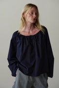 DONNI - Pop Pinstripe Tie Top in Navy