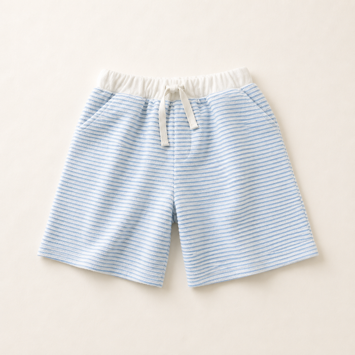 Dreyfus Striped Textured Terry Drawstring Shorts