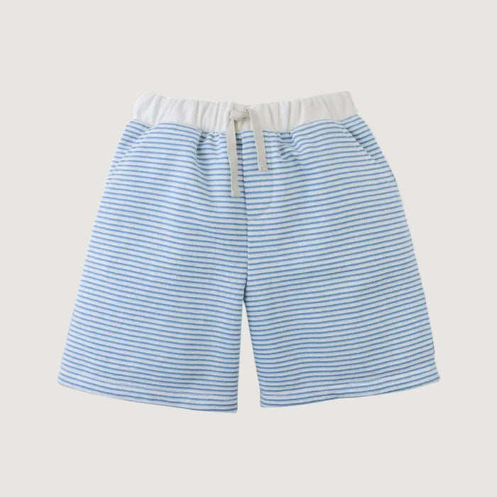 Dreyfus Striped Textured Terry Drawstring Shorts