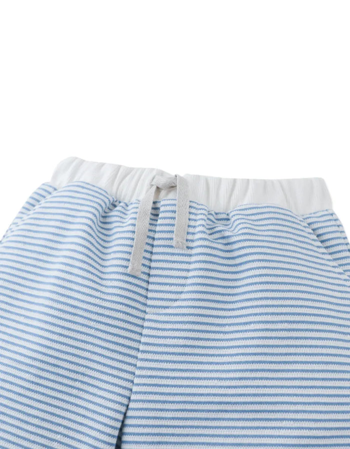 Dreyfus Striped Textured Terry Drawstring Shorts