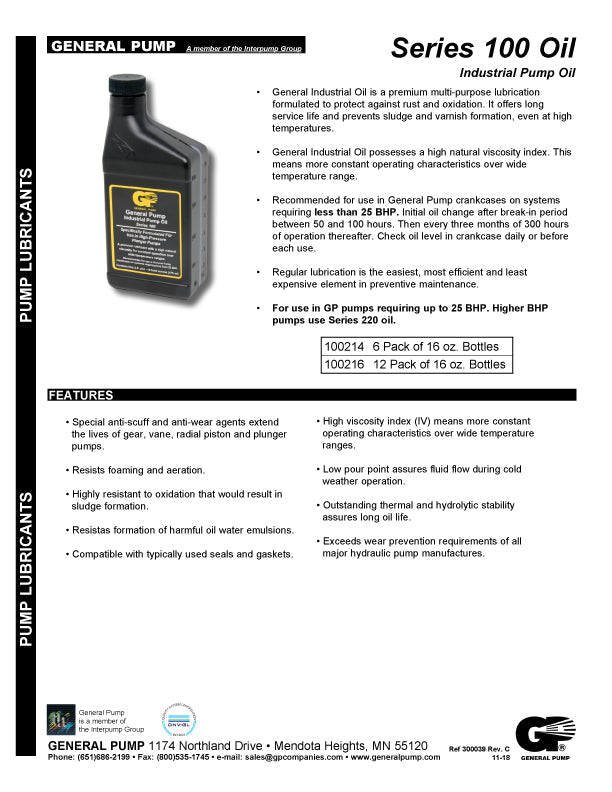 EACH 16 OZ. GP PUMP OIL (4022)