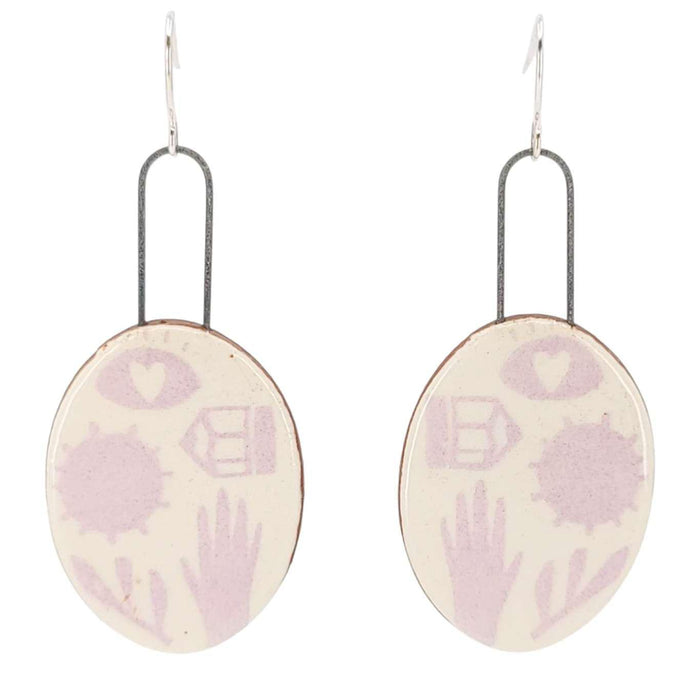 Earrings - Iconic Oval Drops by Catie Miller Ceramics