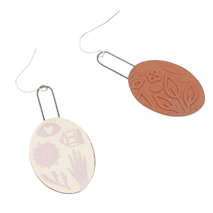 Earrings - Iconic Oval Drops by Catie Miller Ceramics
