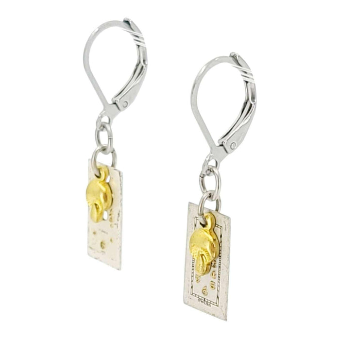 Earrings - Mushrooms on Watch Faces (Stainless Steel) by Christine Stoll