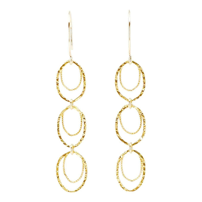 Earrings - Skipping Stone Dangles (14k Gold Fill) by Foamy Wader