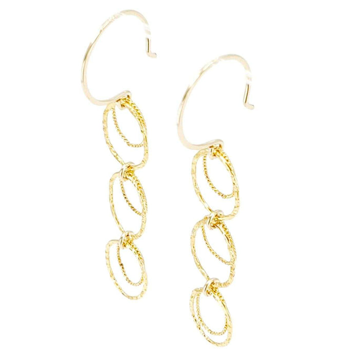 Earrings - Skipping Stone Dangles (14k Gold Fill) by Foamy Wader