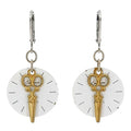 Earrings - Watch Dials - Brass Scissors by Christine Stoll | Altered Relics
