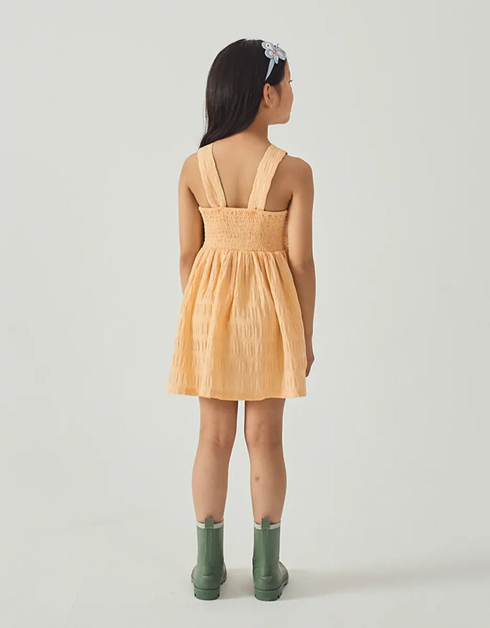 Emily Ruffled Apron Dress with Botanical Embroidery