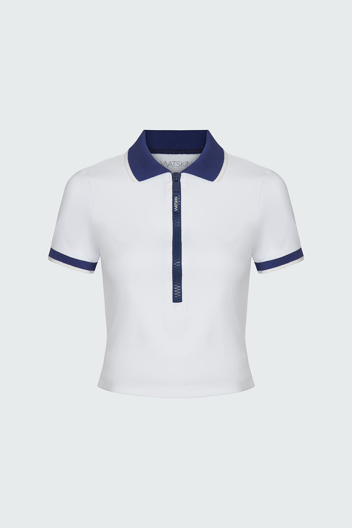 Watskin Emma Polo Tee shown flat against a light background