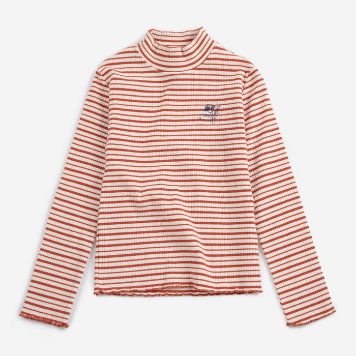 Energy Flower Stripes turtle neck T-shirt - KIDS