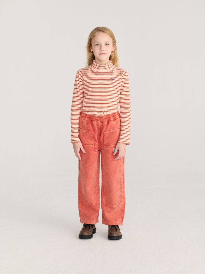 Energy Flower Stripes turtle neck T-shirt - KIDS