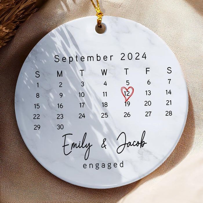 Engaged Ornament | Calendar Ornament for Couple