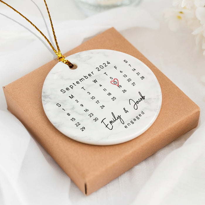 Engaged Ornament | Calendar Ornament for Couple
