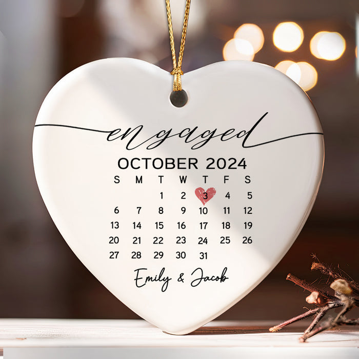 Engaged Ornament | Calendar Ornament for Engagement