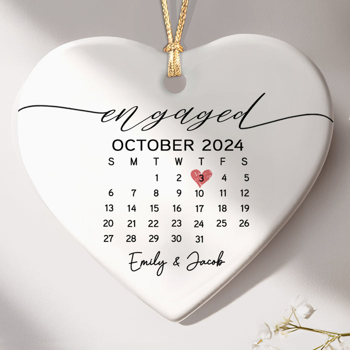 Engaged Ornament | Calendar Ornament for Engagement