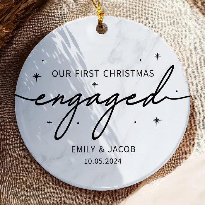 Engagement Gifts Ornament | Our First Christmas Engaged Ornament
