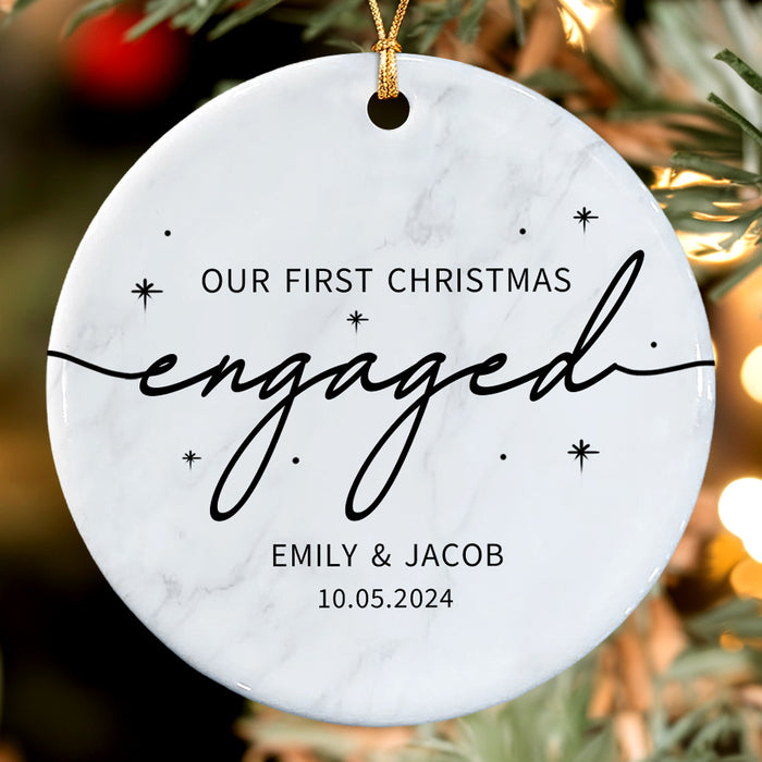 Engagement Gifts Ornament | Our First Christmas Engaged Ornament