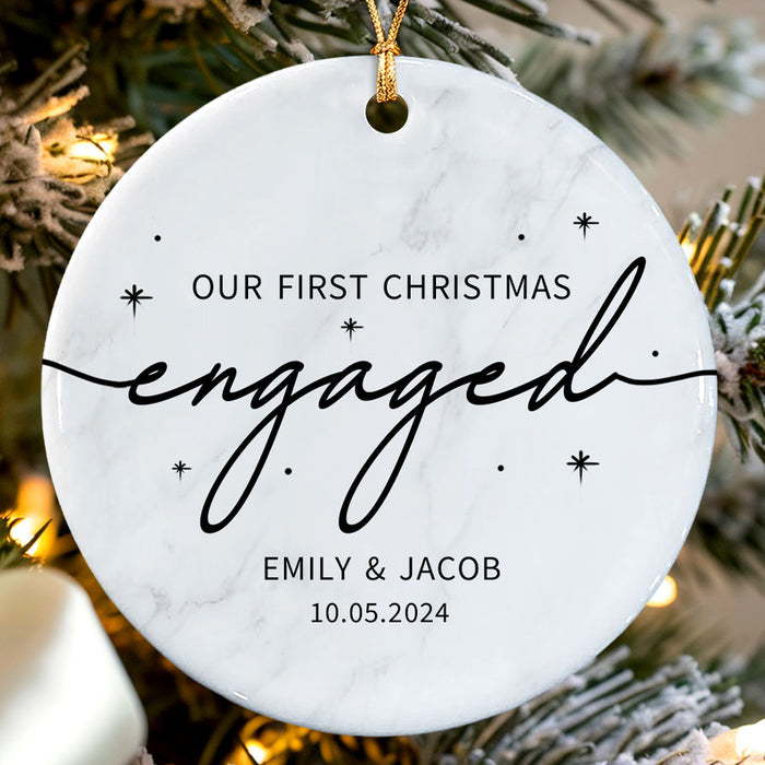 Engagement Gifts Ornament | Our First Christmas Engaged Ornament