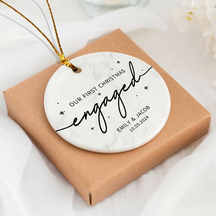 Engagement Gifts Ornament | Our First Christmas Engaged Ornament