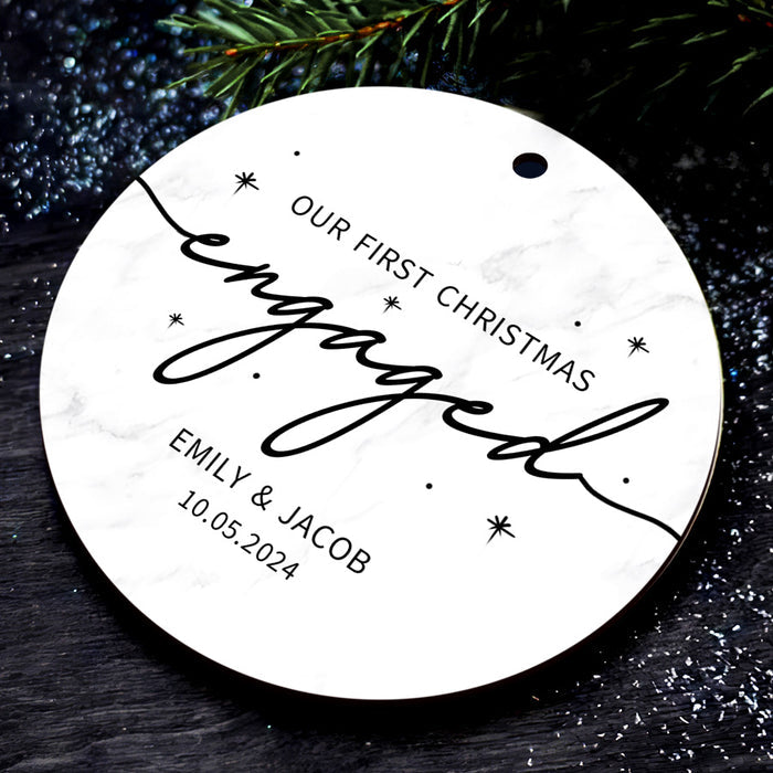 Engagement Gifts Ornament | Our First Christmas Engaged Ornament