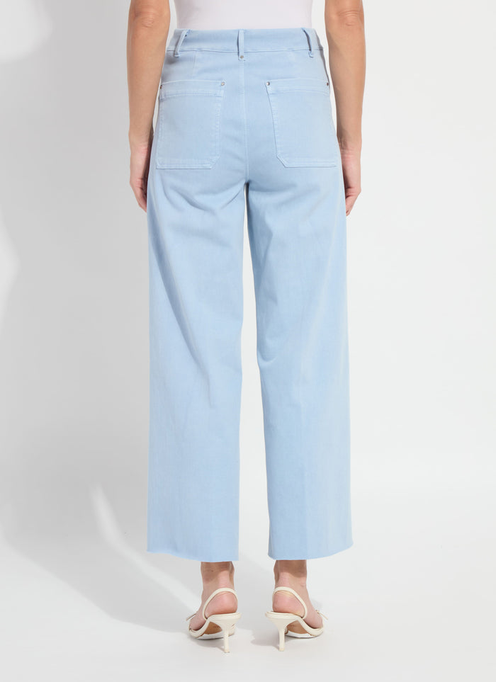 Erin Hi Waist Wide Leg Denim (28" Inseam) - Antique Wash Smoked Olive
