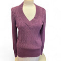 Faded glory purple cable knit