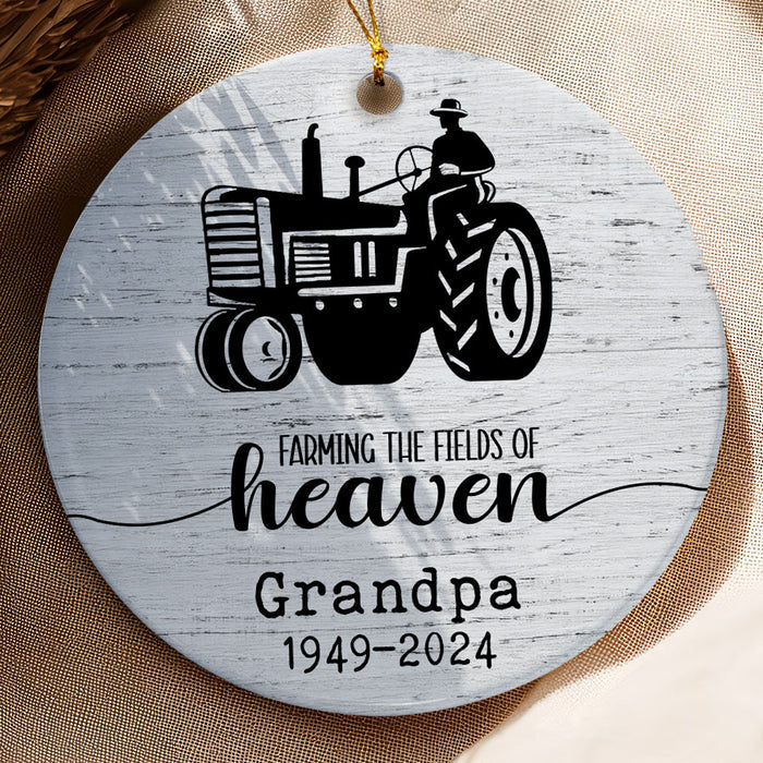 Farming in Heaven Ornament | Farming the Fields of Heaven Ornament for Grandpa