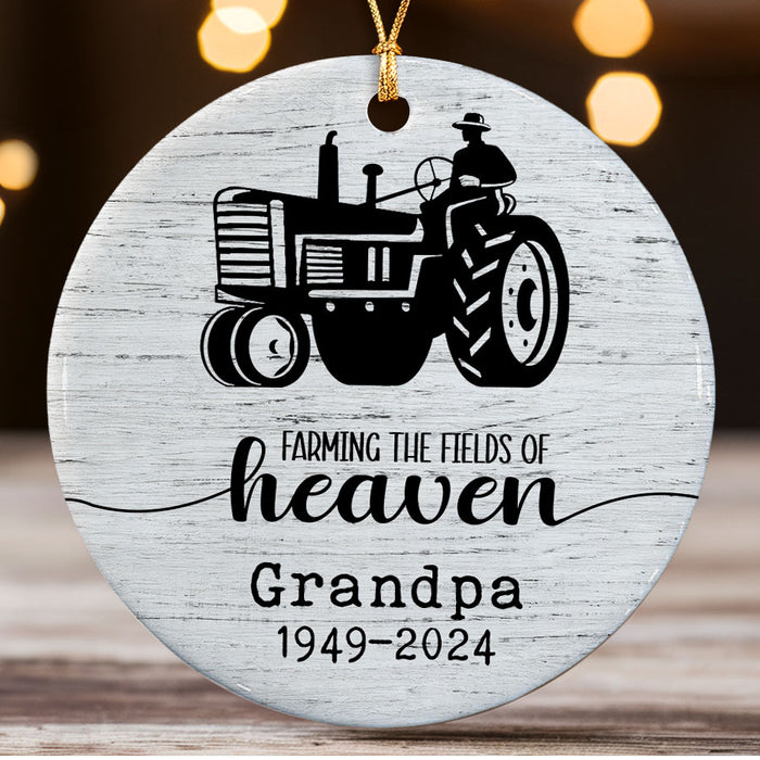 Farming in Heaven Ornament | Farming the Fields of Heaven Ornament for Grandpa