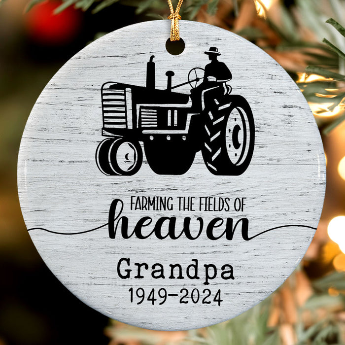 Farming in Heaven Ornament | Farming the Fields of Heaven Ornament for Grandpa
