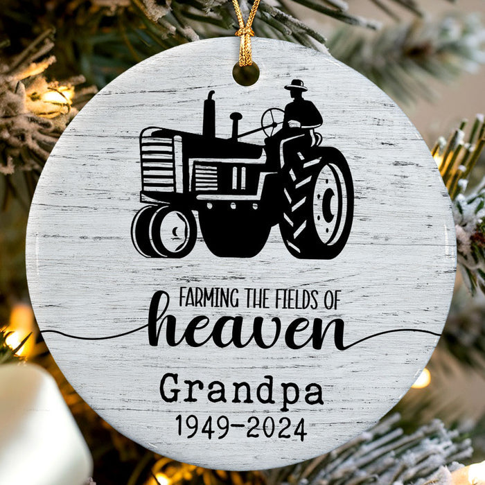 Farming in Heaven Ornament | Farming the Fields of Heaven Ornament for Grandpa