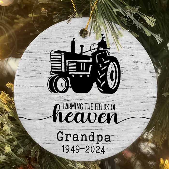 Farming in Heaven Ornament | Farming the Fields of Heaven Ornament for Grandpa