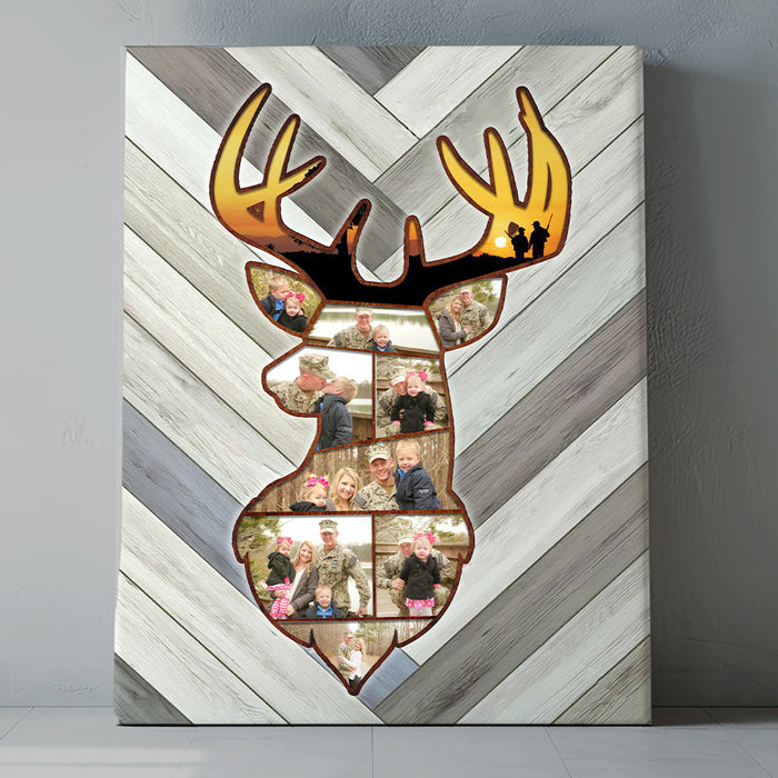 Father’s Day Gifts for Hunting Dads | Collage Canvas Wall Art | Deer Hunting Father’s Day Gifts