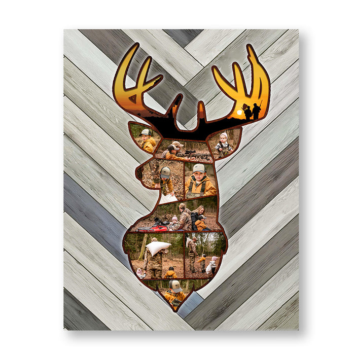 Father’s Day Gifts for Hunting Dads | Hunting Fathers Day Gift | Deer Hunting Gift | Photo Collage Canvas