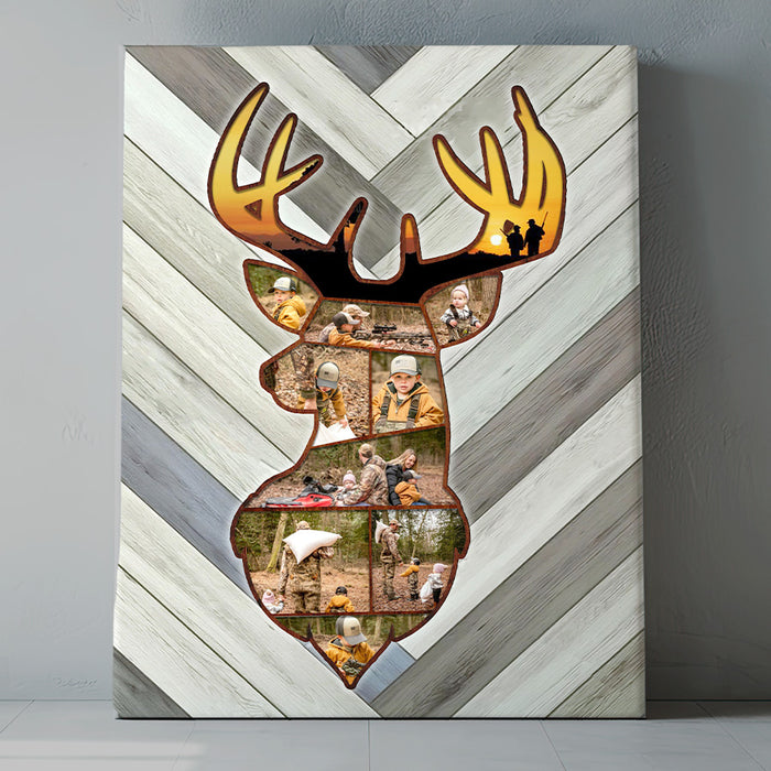 Father’s Day Gifts for Hunting Dads | Hunting Fathers Day Gift | Deer Hunting Gift | Photo Collage Canvas