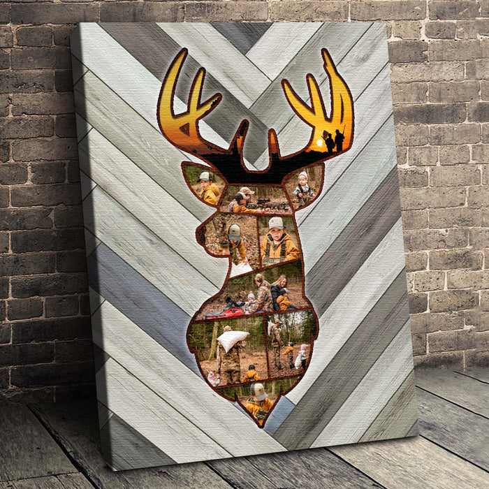 Father’s Day Gifts for Hunting Dads | Hunting Fathers Day Gift | Deer Hunting Gift | Photo Collage Canvas
