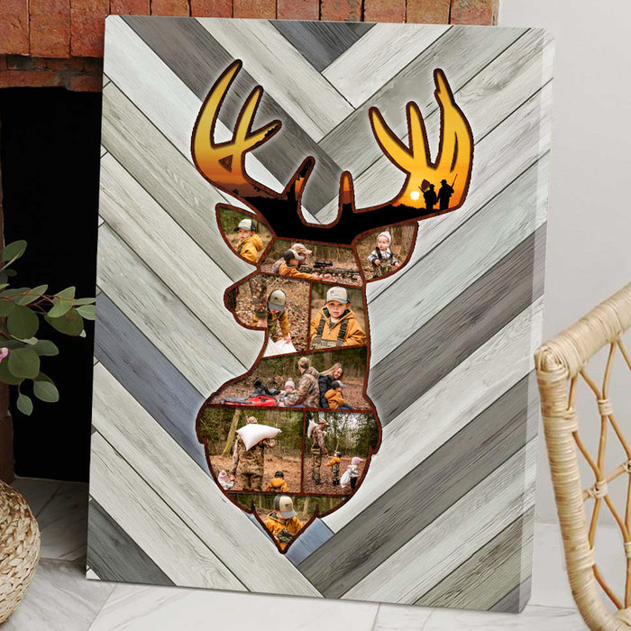 Father’s Day Gifts for Hunting Dads | Hunting Fathers Day Gift | Deer Hunting Gift | Photo Collage Canvas
