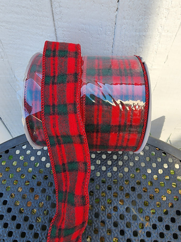 Flannel plaid Red and Green 10 yd roll