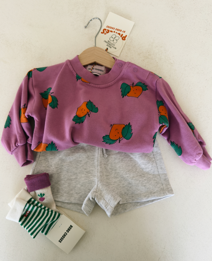 FLEECE SHORTS GREY MELANGE - BABY