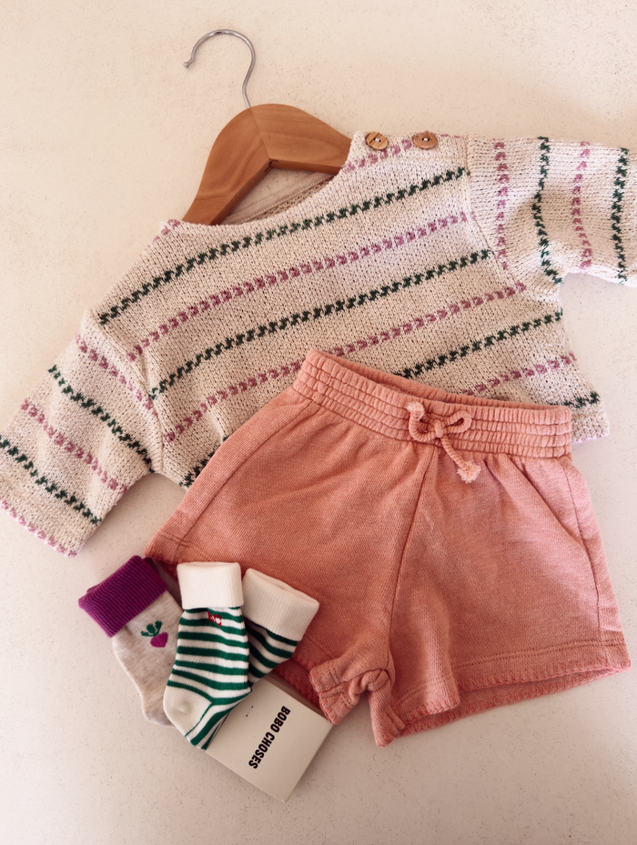 FLEECE SHORTS PEACH - BABY
