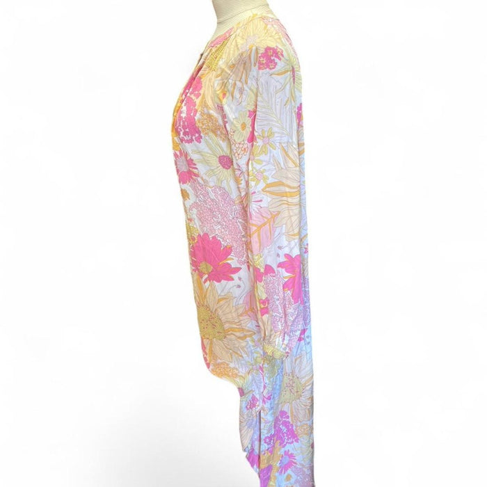 Floral maxi dress with long
