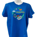 Floral Mormor on Royal Blue T-shirt
