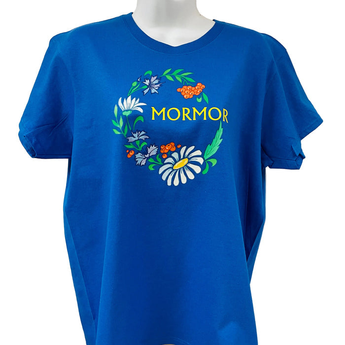 Floral Mormor on Royal Blue T-shirt