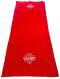 Folk Art Birds Embroidered on Red 36" Runner