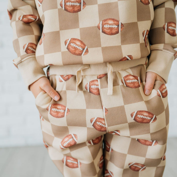 Football Checkered Sweatshirt & Jogger Set