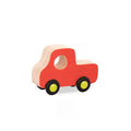 Mini wooden red pickup truck