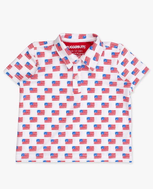 Freedom Flags Knit Short Sleeve Performance Polo
