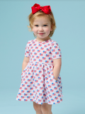 Freedom Flags Short Sleeve Twirl Dress
