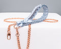 French Blue and Grey Velvet Luxury BDSM Leash